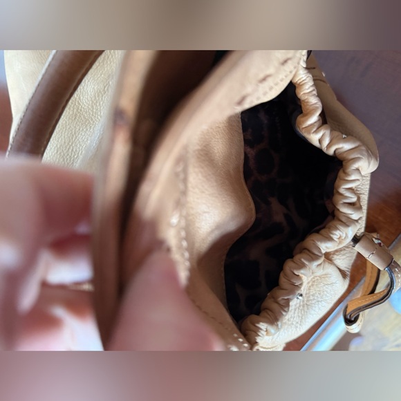 B. Makowsky Drawstring Hobo Leather Satchel Bag - Picture 7 of 13